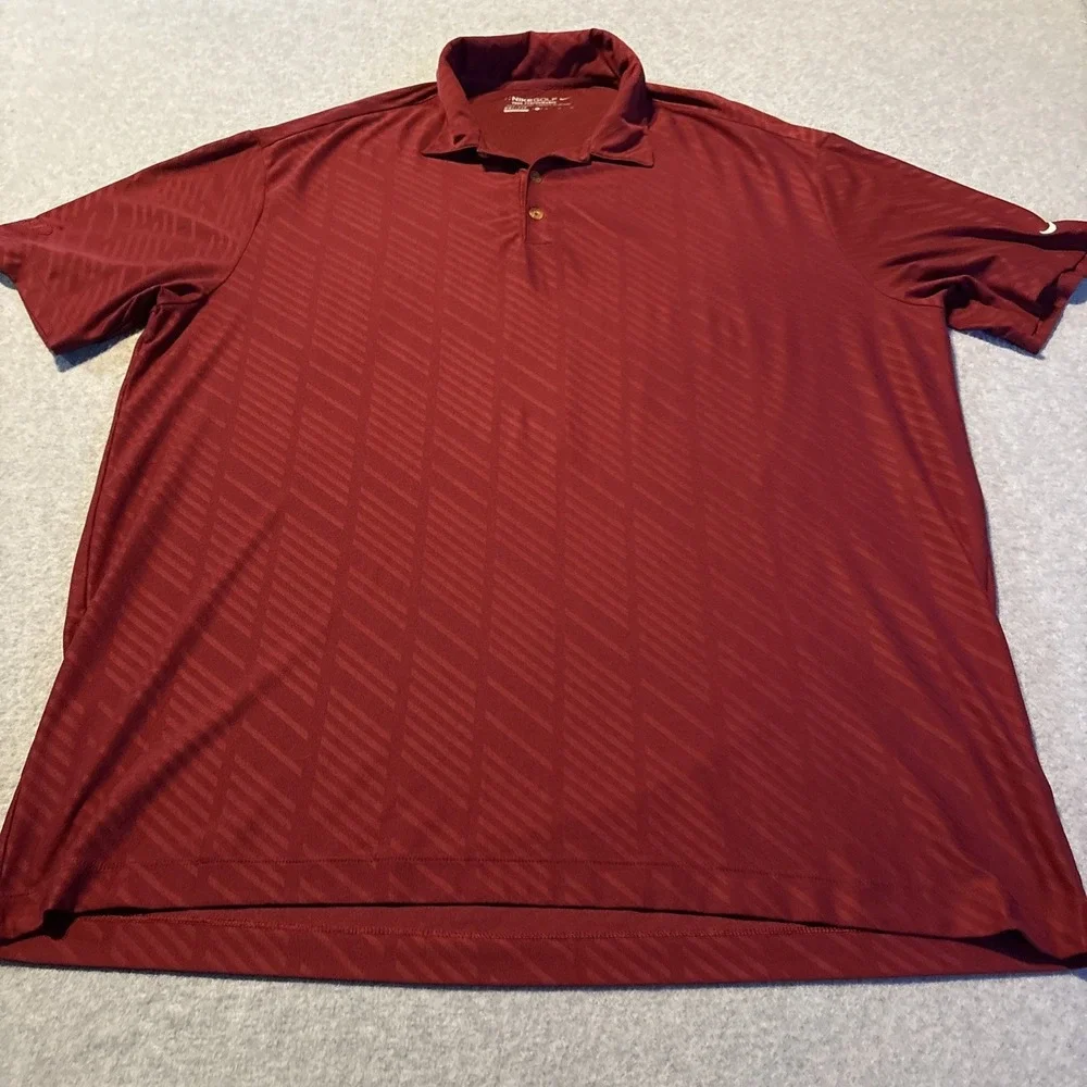 NIKE GOLF Men's Polo Tour Performance Dri Fit‎ Sz XL Red Very Good Cond.